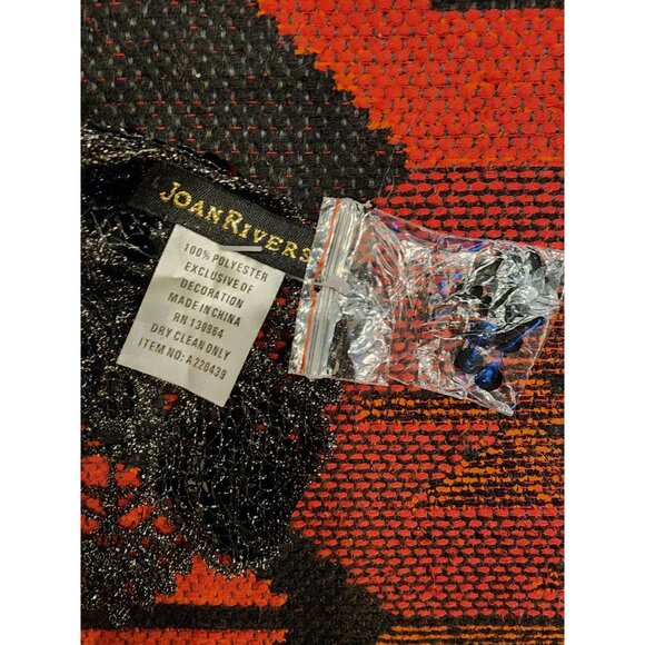 Joan Rivers Black Sparkling Lace Wrap 58"x13" - Picture 2 of 6